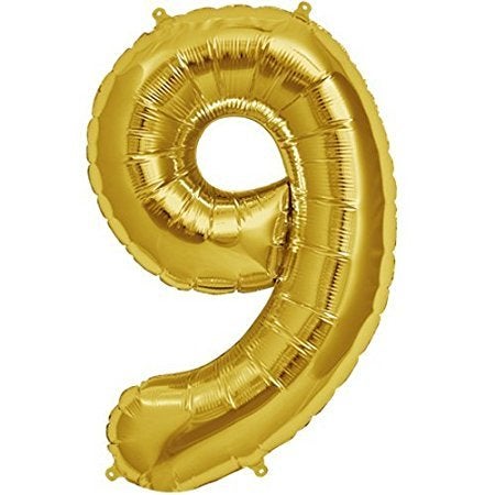 HK balloons® 16 Inch Number Nine Foil Toy Balloons (Gold)(Golden-Number-9) - Image 5
