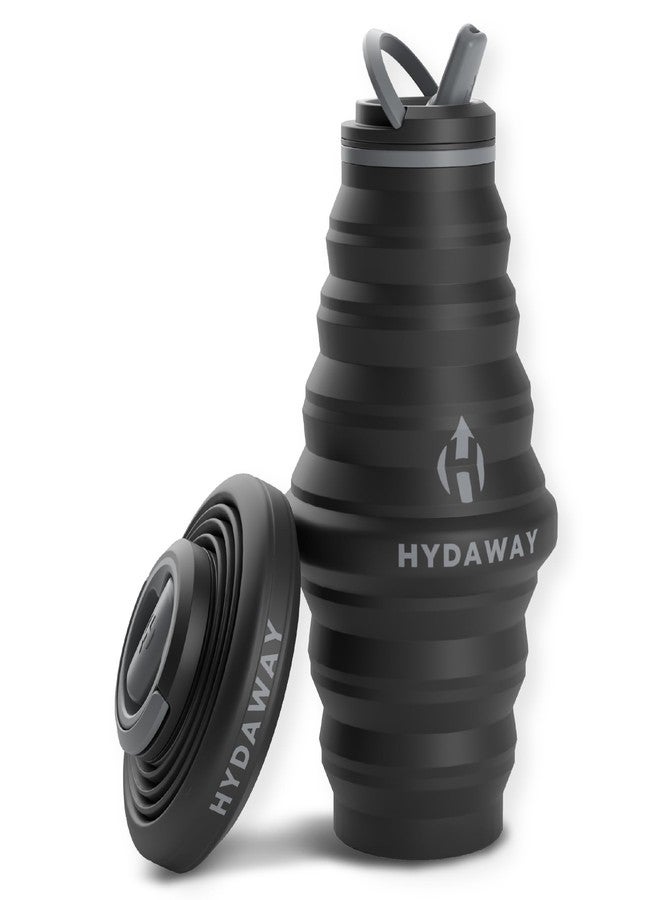 HYDAWAY Collapsible Water Bottle - 25oz I Reusable Water Bottle with Flip Top Lid for Travel, Hiking, Backpacking I Portable & Leakproof, Food-Grade Silicone, BPA Free, Collapses to 1.5” - Image 1
