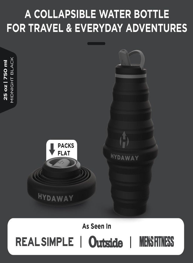 HYDAWAY Collapsible Water Bottle - 25oz I Reusable Water Bottle with Flip Top Lid for Travel, Hiking, Backpacking I Portable & Leakproof, Food-Grade Silicone, BPA Free, Collapses to 1.5” - Image 2