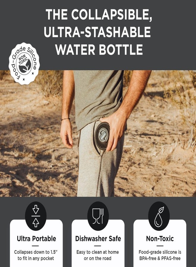 HYDAWAY Collapsible Water Bottle - 25oz I Reusable Water Bottle with Flip Top Lid for Travel, Hiking, Backpacking I Portable & Leakproof, Food-Grade Silicone, BPA Free, Collapses to 1.5” - Image 3