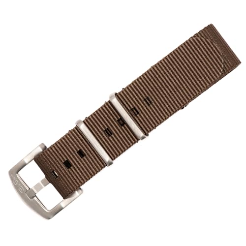 BluShark - Original Collection Military-Style Waterproof Watch Strap, Fits All Timepiece Brands, Durable Nylon Wristwatch Accessories with Stainless Steel Buckle, Burnt Umber, 18mm - Image 1