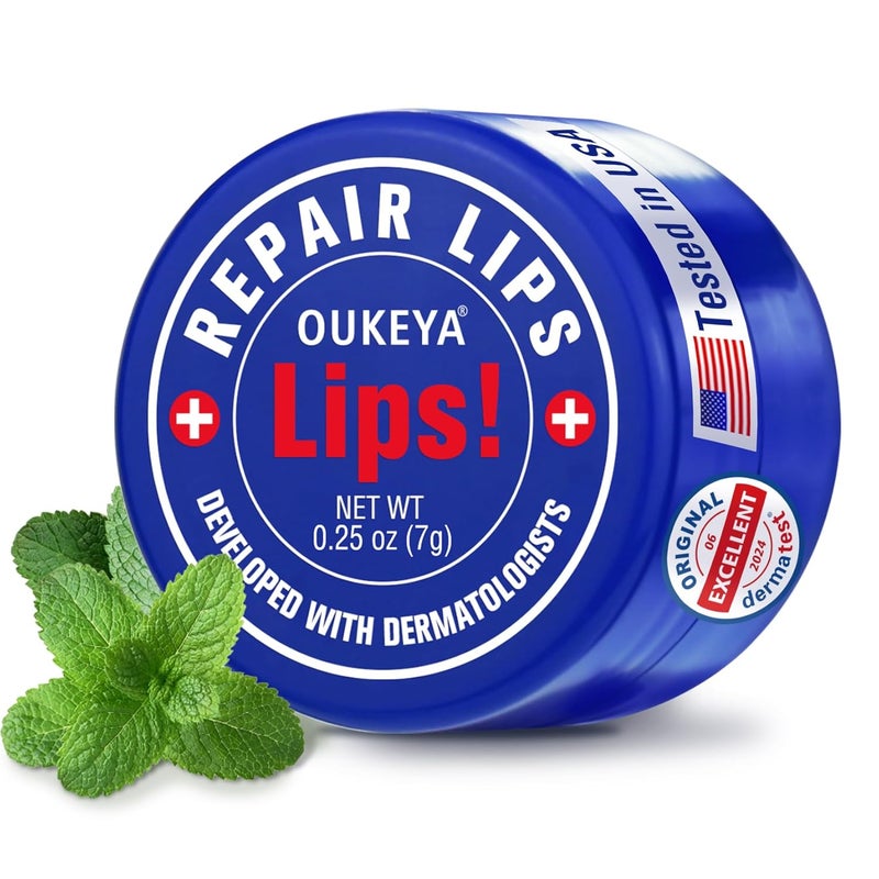 OUKEYA NEW FORMULA Medicated Lip Balm wBeeswax Petrolatum Peppermint Oi 100 Natural Ingredients 24H Longlasting Hydrating Healing Lip Balms Lip Moisturizer for Very Dry Lips Treatment Severe