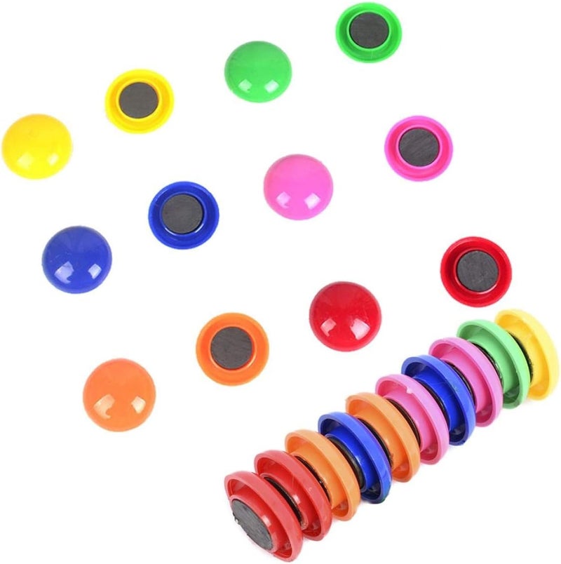 EZI TIENO 60pcs Assorted Whiteboard Magnets Round Button Fridge Magnet Refrigerator Office Kitchen Decorative 6 Colors - Image 1