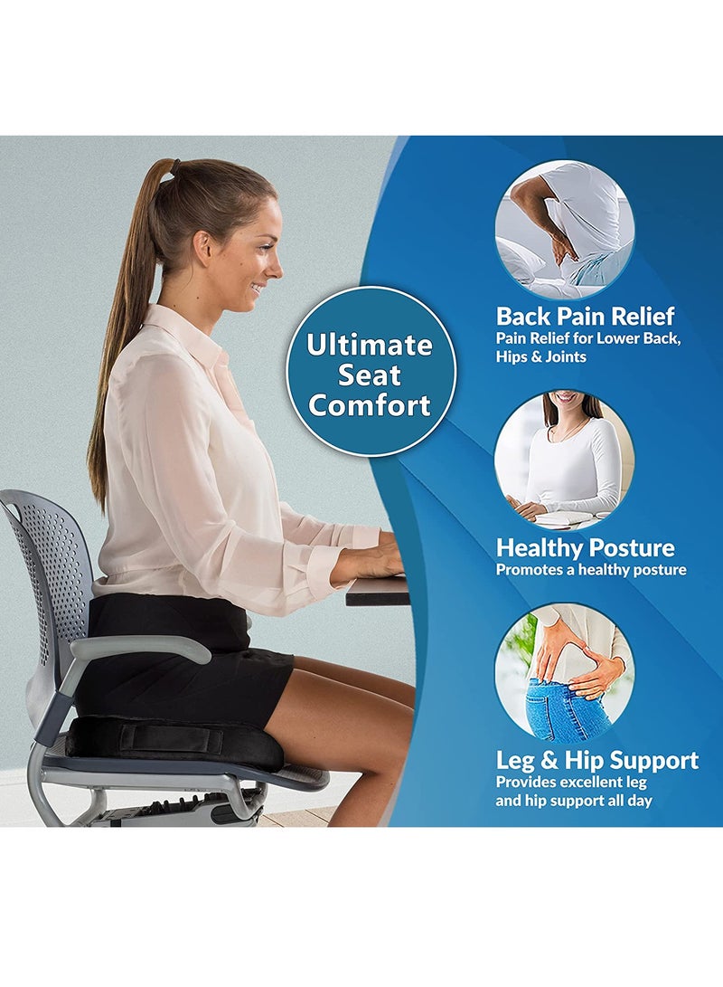 Cool Baby COOLBABY Gel Reinforced Seat Cushion Memory Foam Seat Cushion Ergonomic U Shape Design Non-Slip Strap Soft Velvet Cover For Sciatica Tailbone Back Pain Relief Home Office Car Wheelchair Gray  - Image 2