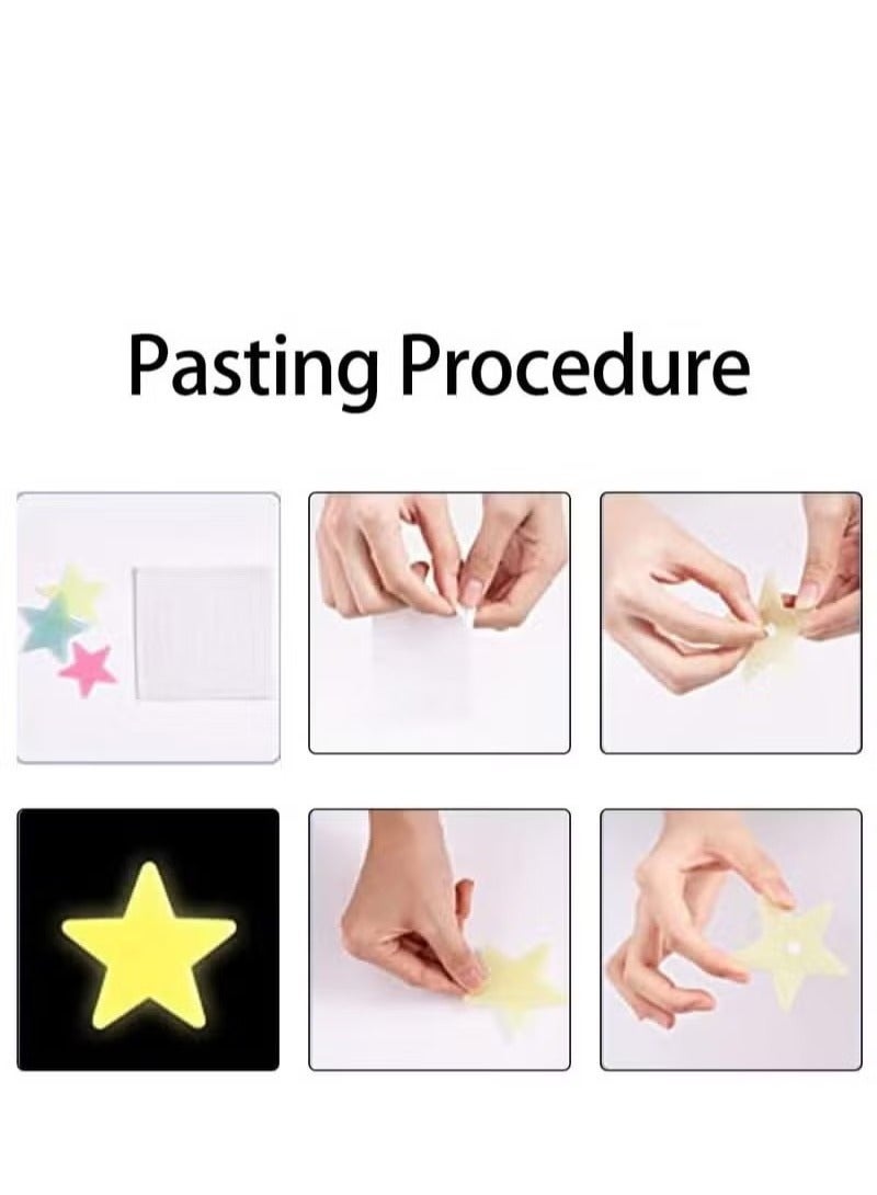 200Pcs 3D Stars Glow in the Dark wall stickers Luminous Star Stickers Bedroom Sofa Decorative PVC Stickers for Kids Room  - Image 4