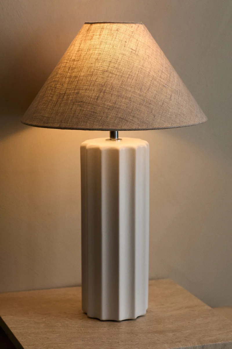 H&M Fluted stoneware lamp base
