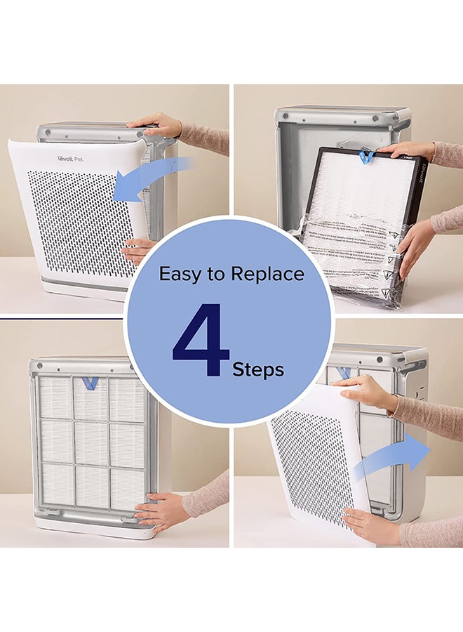LEVOIT Vital 100S Pet Care Smart Air Purifier Replacement Filter, 3-in-1 True HEPA, High-Efficiency Activated Carbon Filter, Vital 100S-RF, 1 Pack LRF-V102S-WAS White - Image 4