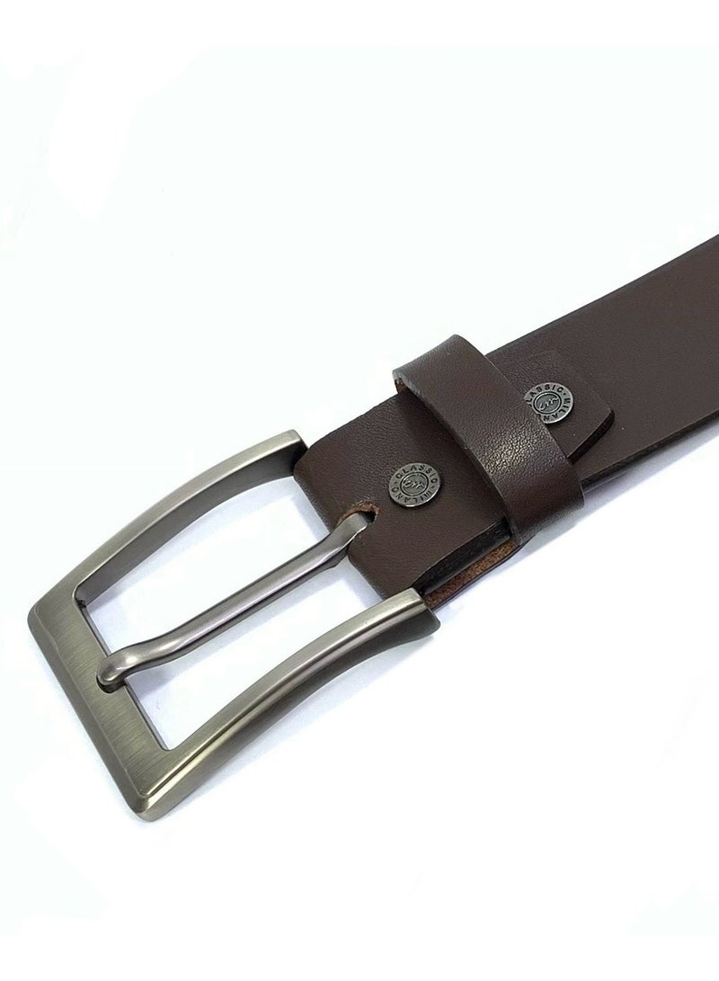 Classic Milano Genuine Leather Belt Men - Semi-Casual Men's Belts & Party Wear Belt, Casual Outfits, Gifts - Black & Brown Men’s Leather Belt for Men - Image 3