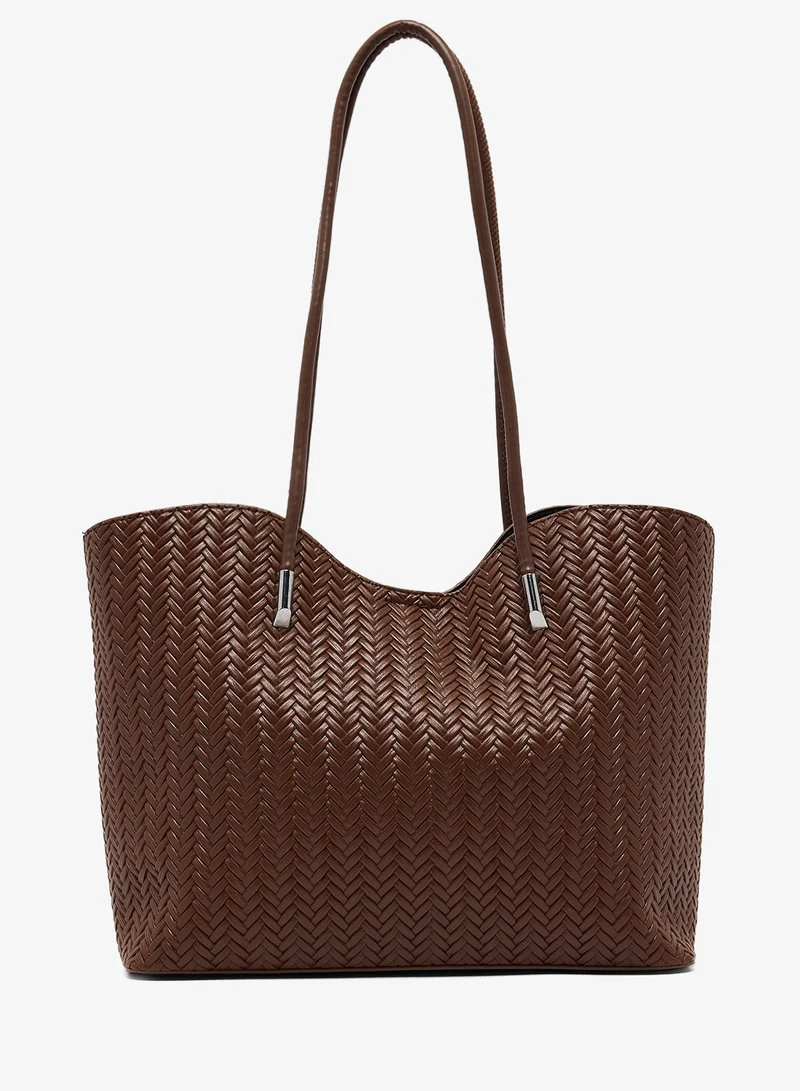 ELLA Raffia Textured Tote Bag