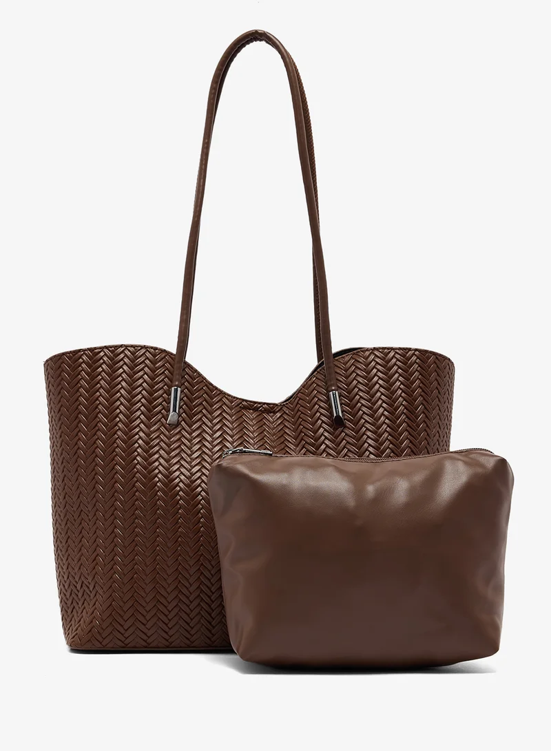 ELLA Raffia Textured Tote Bag
