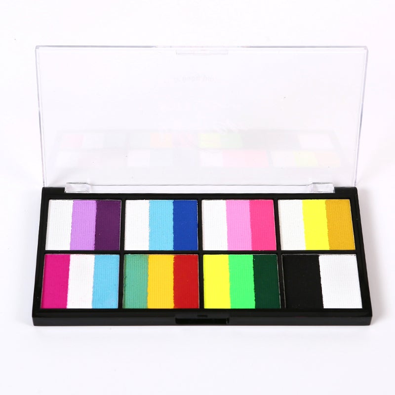 Watercolor Paint Palette Set 18 Colors Set Professional Face Split Cakes with 4 Brush& 4 Stencils Safe& Non Water Activated Face and Body Painting Makeup Facepaints for - Image 3