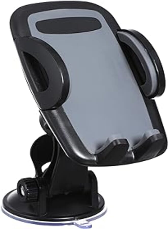 OR Car Phone Holder JS-035 2in1 for Dashboard/Windshield with 360° Rotation, Arms Height adjustable Stable fits all smartphones - Grey