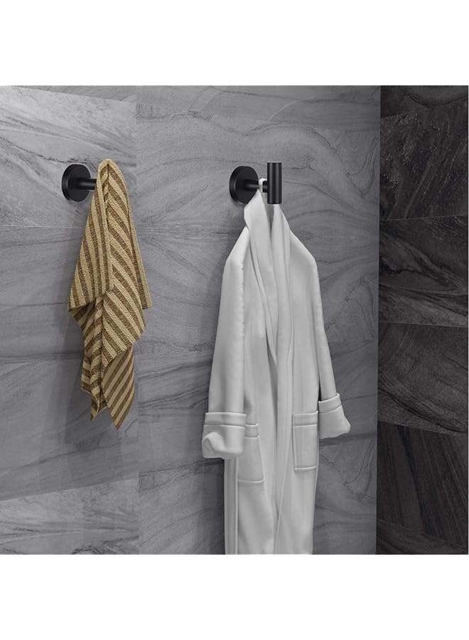 erorex Towel Hooks Bathroom Coat Hook Robe Hook Stainless Steel Heavy Duty Door Hanger Towel Robe Clothes Cabinet Closet Sponges Wall Hook For Bathroom Bedroom Kitchen Hotel Pool 4 Packs Matte Black - Image 5