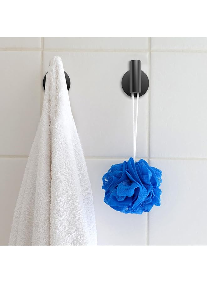 erorex Towel Hooks Bathroom Coat Hook Robe Hook Stainless Steel Heavy Duty Door Hanger Towel Robe Clothes Cabinet Closet Sponges Wall Hook For Bathroom Bedroom Kitchen Hotel Pool 4 Packs Matte Black - Image 4