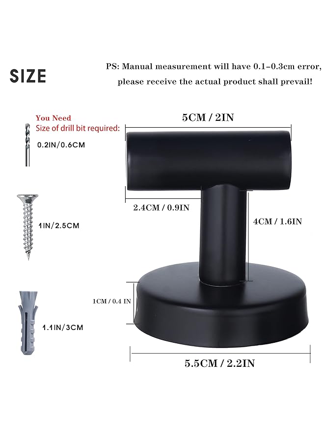 erorex Towel Hooks Bathroom Coat Hook Robe Hook Stainless Steel Heavy Duty Door Hanger Towel Robe Clothes Cabinet Closet Sponges Wall Hook For Bathroom Bedroom Kitchen Hotel Pool 4 Packs Matte Black - Image 2