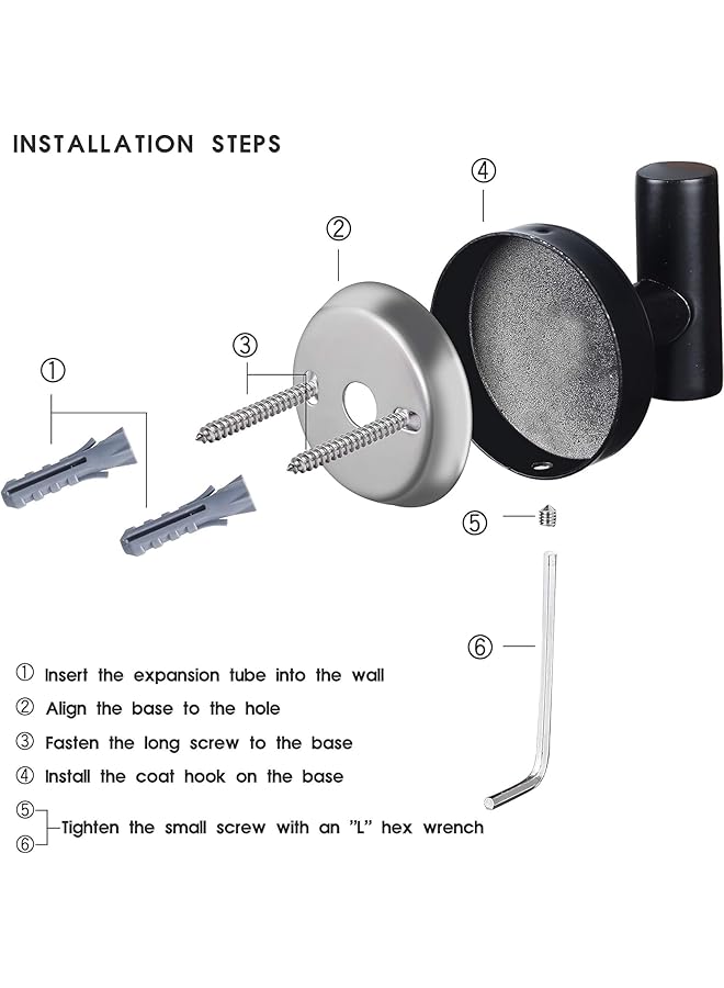 erorex Towel Hooks Bathroom Coat Hook Robe Hook Stainless Steel Heavy Duty Door Hanger Towel Robe Clothes Cabinet Closet Sponges Wall Hook For Bathroom Bedroom Kitchen Hotel Pool 4 Packs Matte Black - Image 3