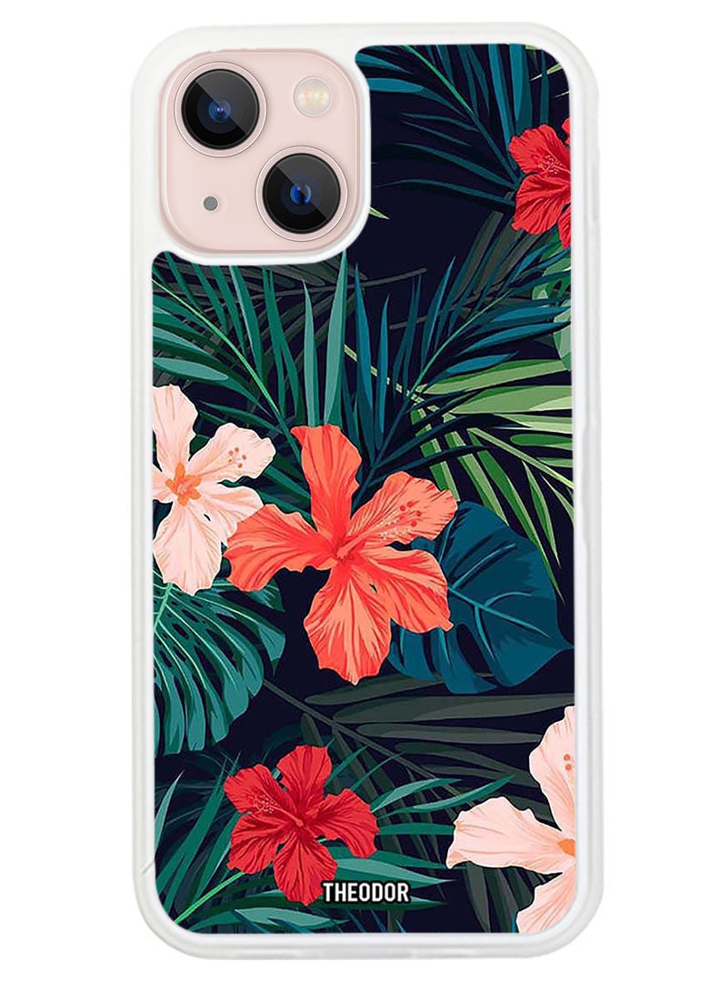 Theodor Protective Case Anti Scratch Shock Proof Cover For APPLE IPHONE 14 Flowers (2) (White Bumper) - Image 1