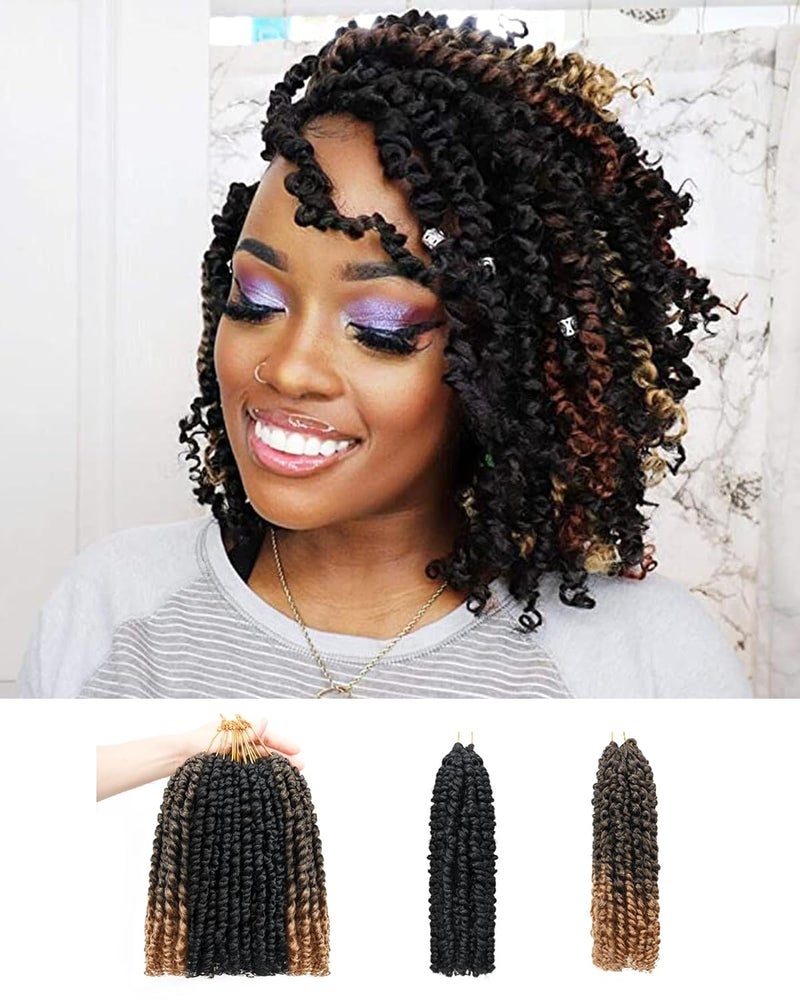 10 Inches 9 Packs Passion Twist Crochet HairMixed Color Combo Pack7 packs 1B2 packs T1B27Pretwisted Pre Looped Super Soft  Bouncy Synthetic Hair Extensions For Black Women109 Packs1BT27