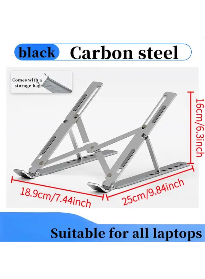 Silvery Portable Foldable Laptop Stand 7 Level Adjustable Cooling Desk Space Saving Design - Image 1