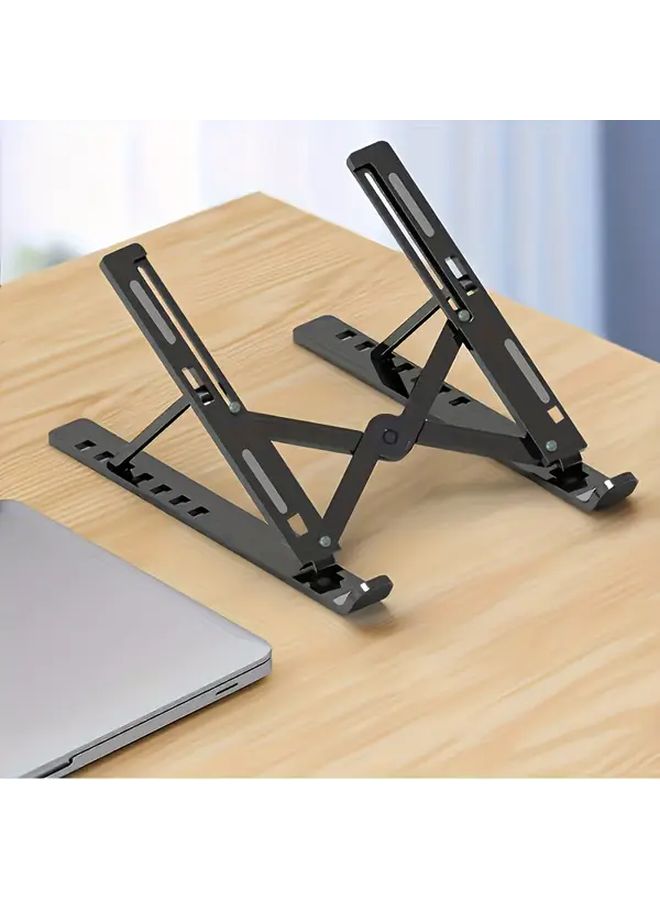 Silvery Portable Foldable Laptop Stand 7 Level Adjustable Cooling Desk Space Saving Design - Image 5