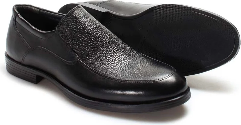Fast Step Genuine Leather Black Men's Classic Shoes 701ga067-6