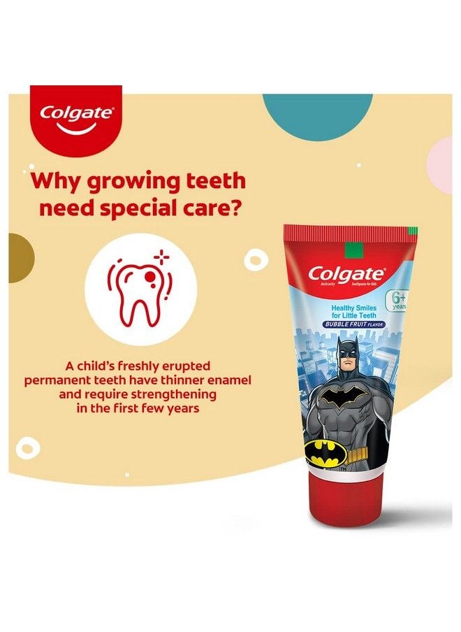 Colgate Batman Anticavity Toothpaste For Kids 80G (Bubble Fruit Flavour)  - Image 4