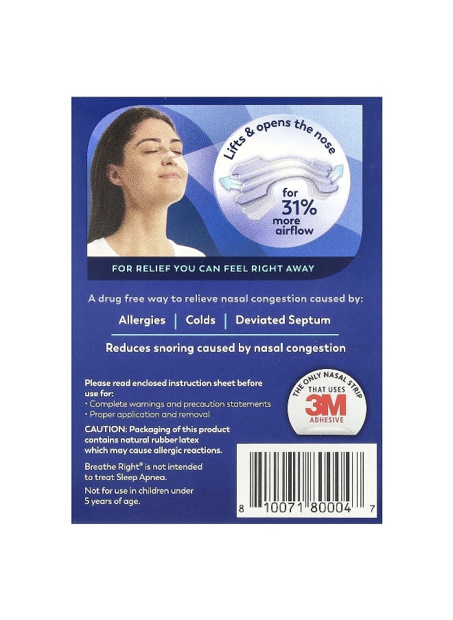 Breathe Right Breathe Right, Nasal Strips, SM/Med, Clear, 30 Strips  - Image 2