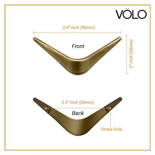 VOLO V knobs for Drawers and cabinets for Home/Kitchen/Offices and Hotels - Versatile Solution for Home, Hotel, and Office Doors (Antique Brass, 4) - Image 2