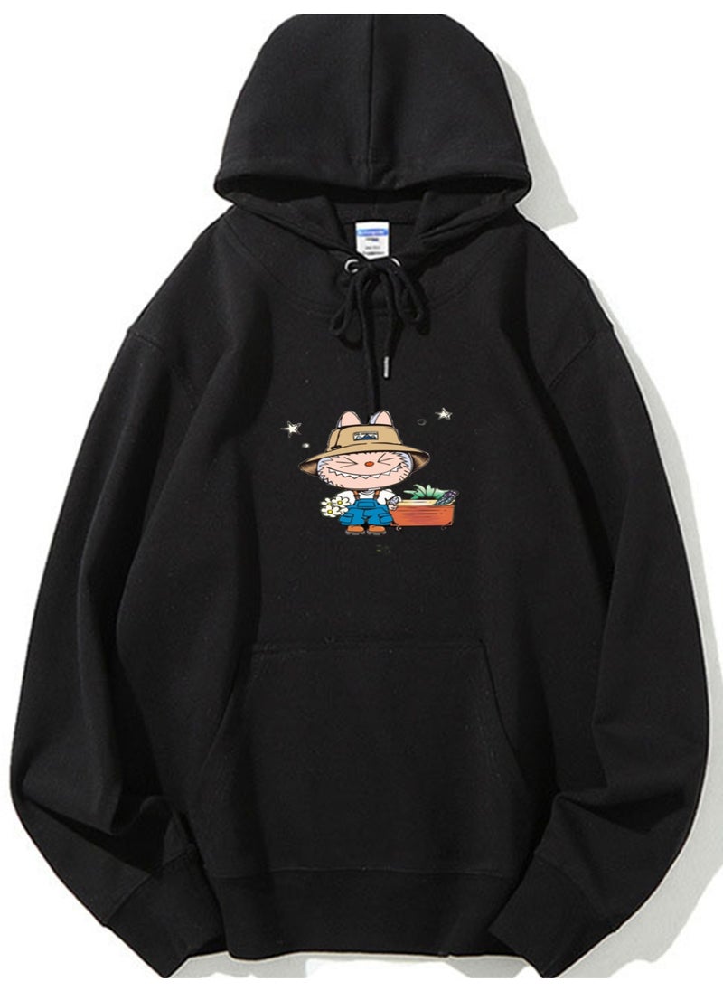 NIBEMINENT Labubu Printed Cotton Long Sleeve Hoodie 