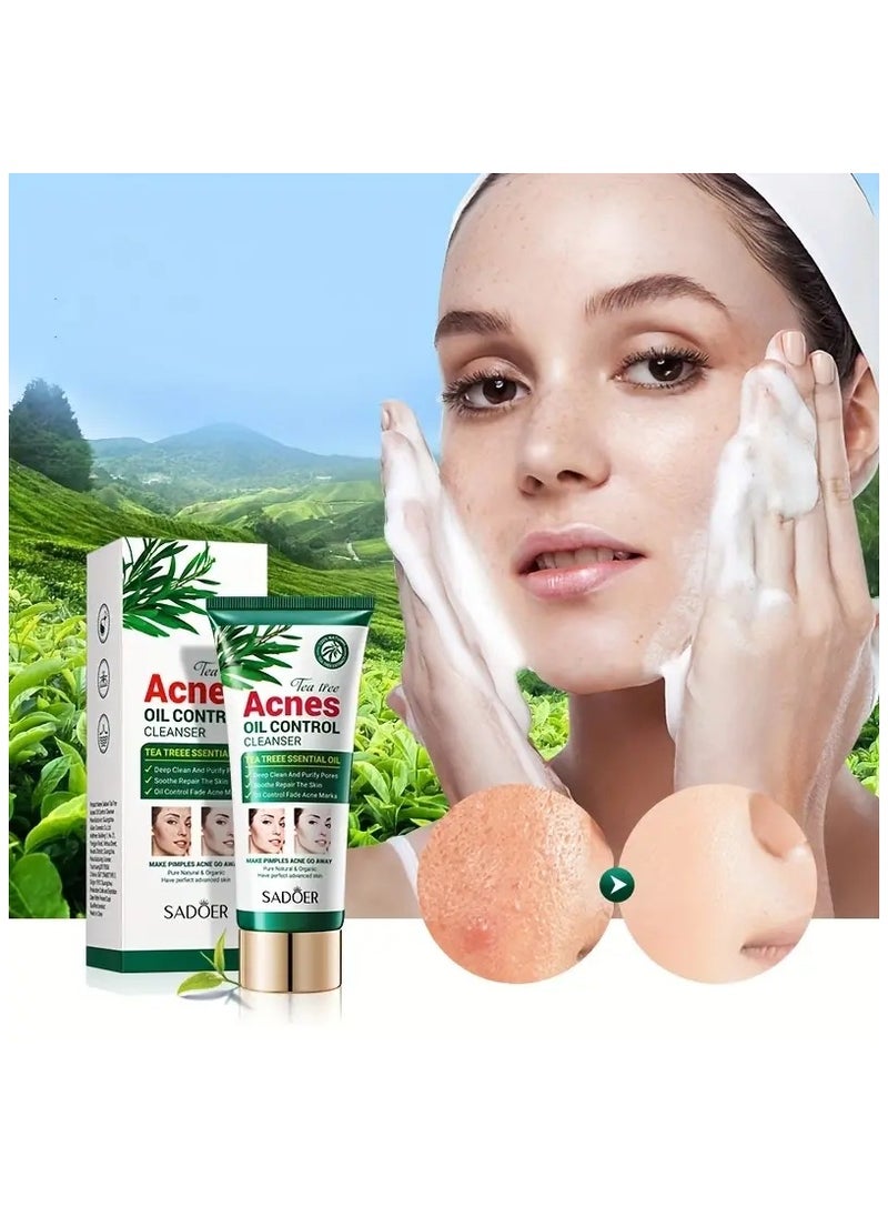 ORiTi - Tea Tree Oil Control Facial Cleanser Mild Cleaning Improve Acne Skin Suitable For All Skin Types 100g - Image 1