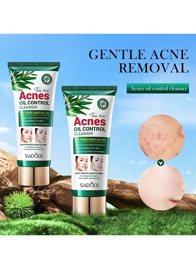 ORiTi - Tea Tree Oil Control Facial Cleanser Mild Cleaning Improve Acne Skin Suitable For All Skin Types 100g - Image 1