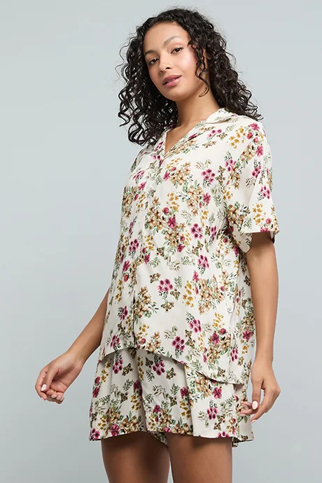 أر أند بي Paisley Printed Shorty Pyjama Set