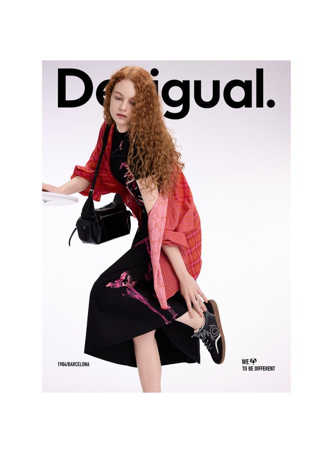 DESIGUAL ss25 New Floral Print A-line Long Drawstring Skirt - Image 4