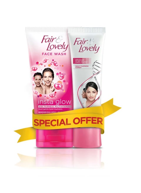 Fair & Lovely Insta Glow Face Wash 45g + Multi Vitamin Face Cream 100g