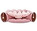 Loticy 2 in 1 Cat Tunnel Bed Tube with Cushion and Plush Ball Toy Playground Crinkle Collapsible for Large Cats Kittens Kitty Puppy Small Dog Foldable Soft Pet Play Bed Indoor Outdoor Pink Cat Tunnel Bed - Image 3