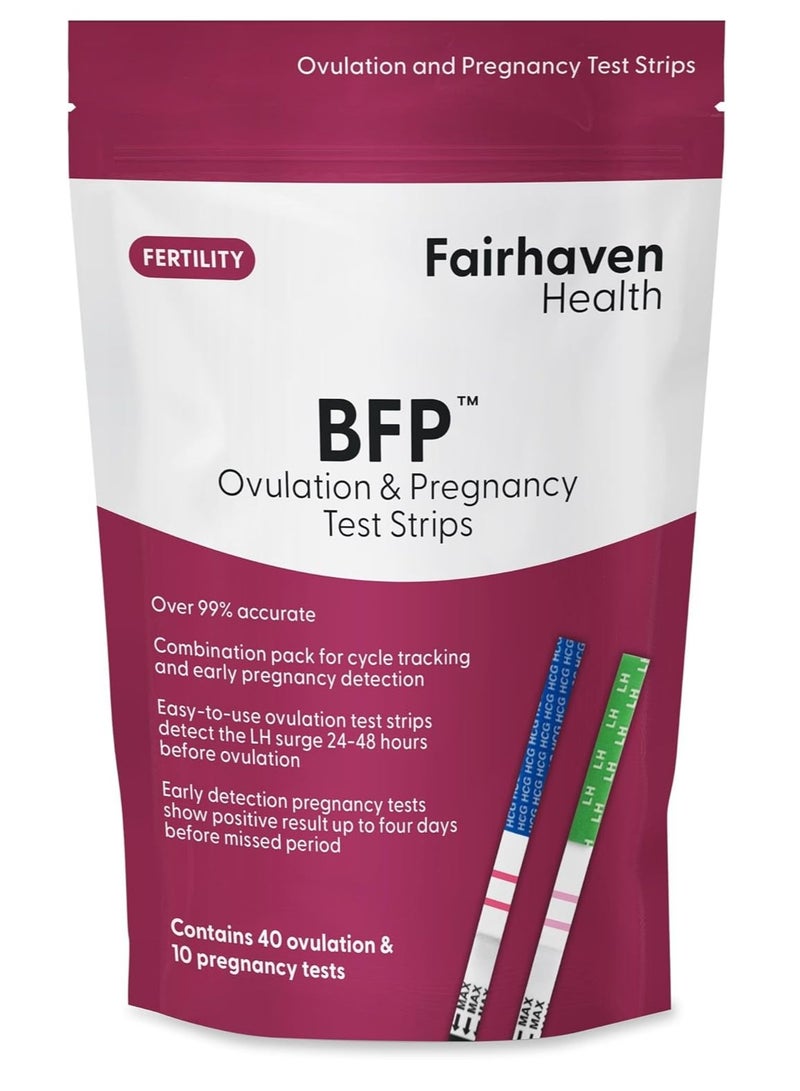 fairhaven health Bfp Ovulation And Pregnancy Test Strips Contains 40 Ovulation And 10 Pregnancy Tests - Image 1