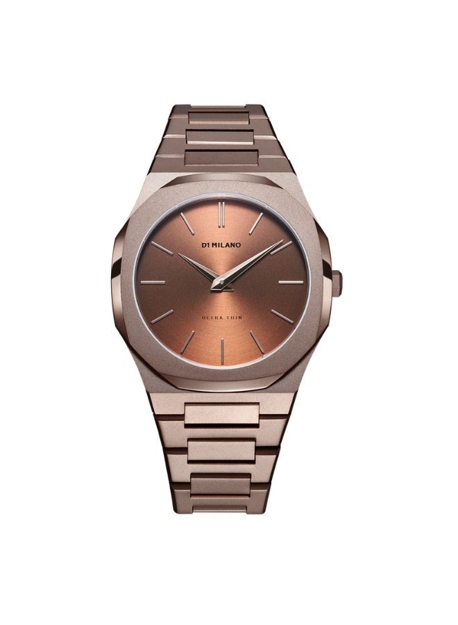 D1 MILANO UTBJ10 Chocolate Ultra Thin Bracelet 40mm Rose Gold D1-UTBJ10 - Image 1