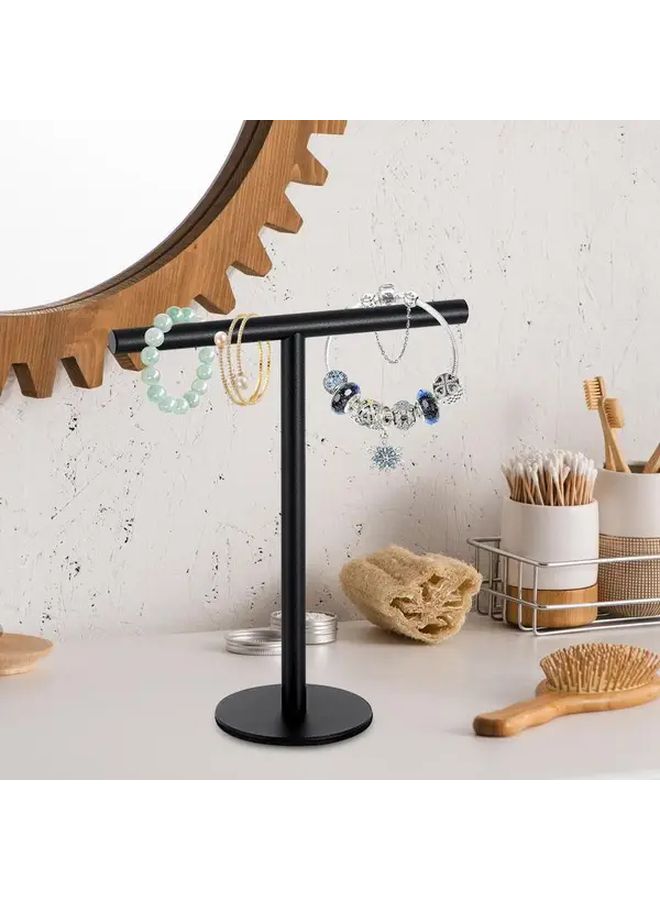 Stainless Steel T Shaped Countertop Hand Towel Holder Freestanding Modern Bathroom Kitchen Towel Rack Black - Image 2