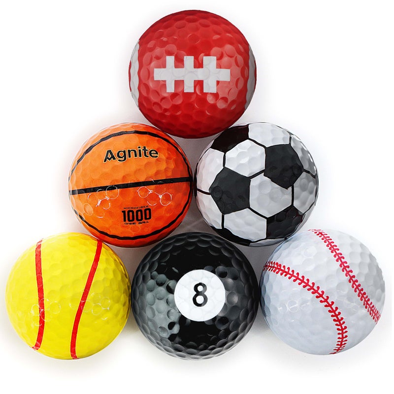 Golfupp Funny Golf Balls  6 Pack Colored Balls For Golfers  Fun Kids Golf - Novelty Gifts For Men  Golfing Accessories For Boys & Dad - Image 1