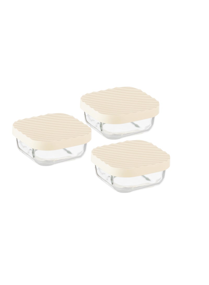 Mirolex 3-Piece Glass Food Storage Container Set with Microwaveable Plastic Lid - Image 1
