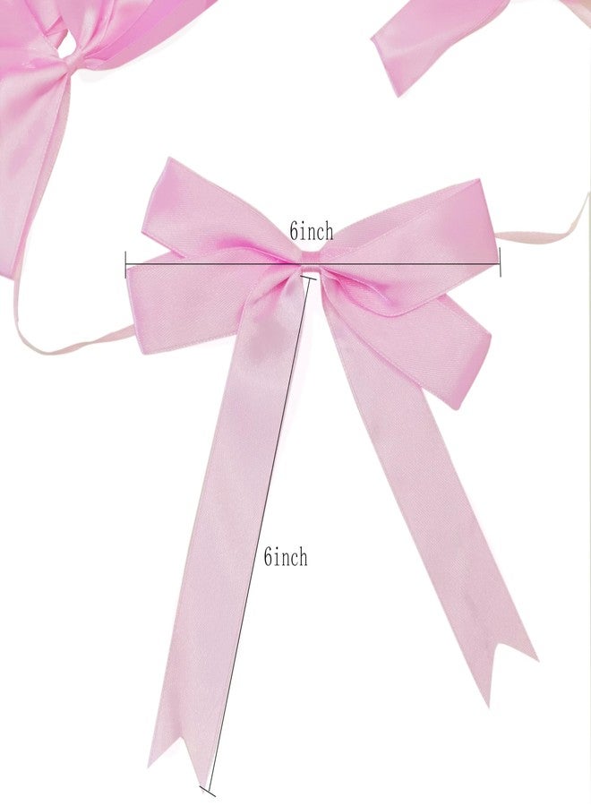 CROWNOS Pre-Strung Pink Bow Banner Garland, Girls/Women Ribbon Bows Decor for Coquette Birthday Party - Image 4