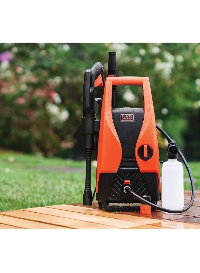 BLACK+DECKER غسالة ضغط عالية الأداء 1400 واط مع خاصية السحب الذاتي مثالية للحديقة المنزلية والسيارة 105 بار 1400 واط PW1450TD-B5 برتقالي/أسود - Image 3