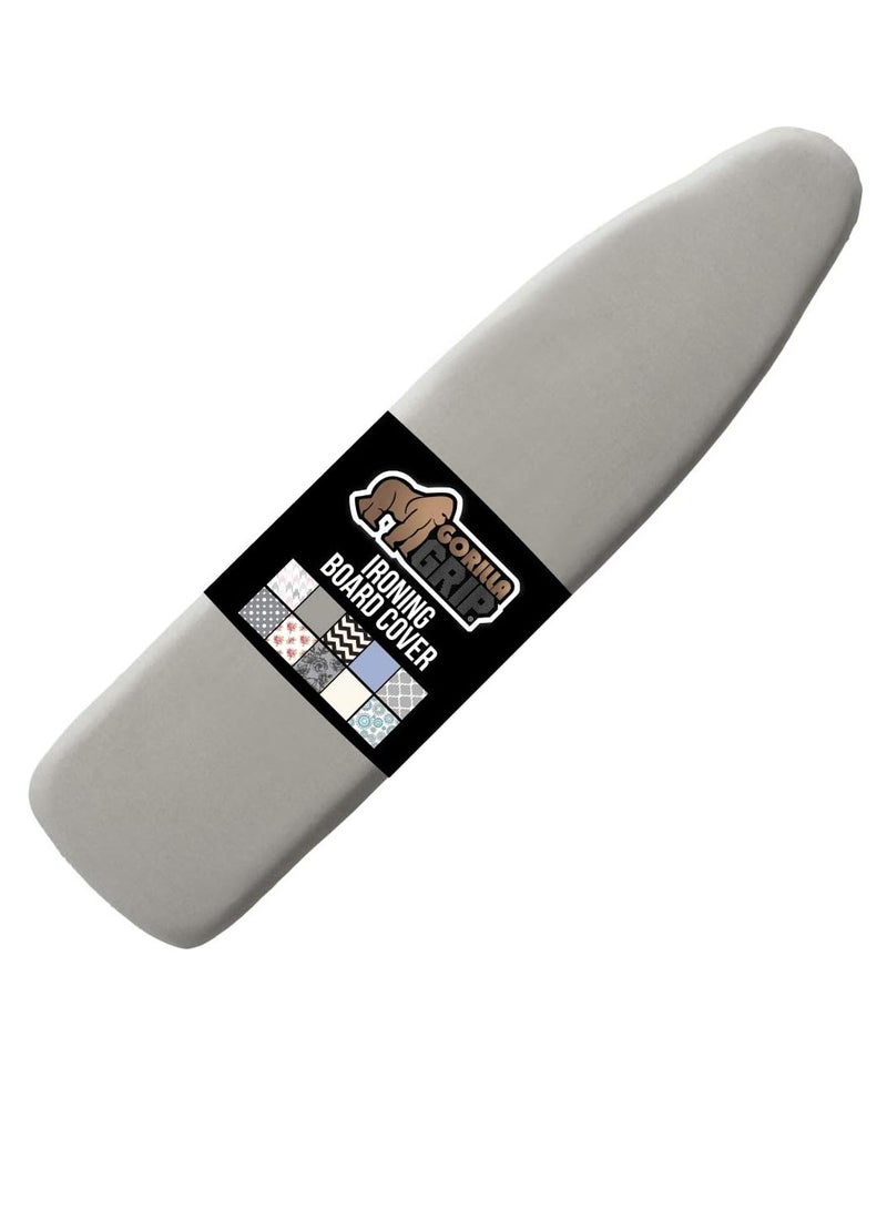 Gorilla Grip The Original Gorilla Grip ironing board cover silicone coating full size scorch resistant padding elastic edge heavy duty iron pad covers standard boards hook and loop fastener strap silver - Image 1