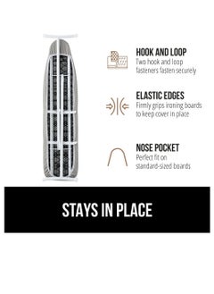 Gorilla Grip The Original Gorilla Grip ironing board cover silicone coating full size scorch resistant padding elastic edge heavy duty iron pad covers standard boards hook and loop fastener strap silver  - Image 5