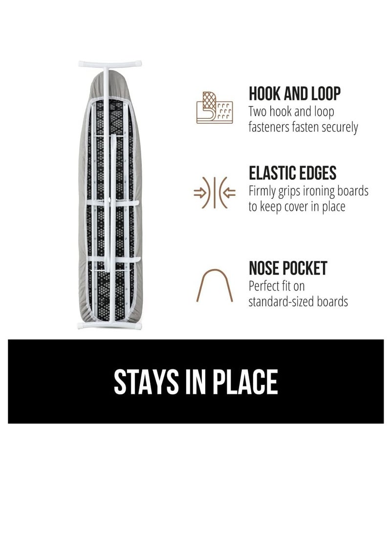 Gorilla Grip The Original Gorilla Grip ironing board cover silicone coating full size scorch resistant padding elastic edge heavy duty iron pad covers standard boards hook and loop fastener strap silver - Image 5