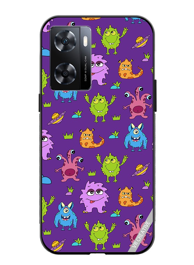 VR CREATIVE Protective Case Cover For Oppo A57/A77s Monsters Cartoon Design Multicolour - Image 1