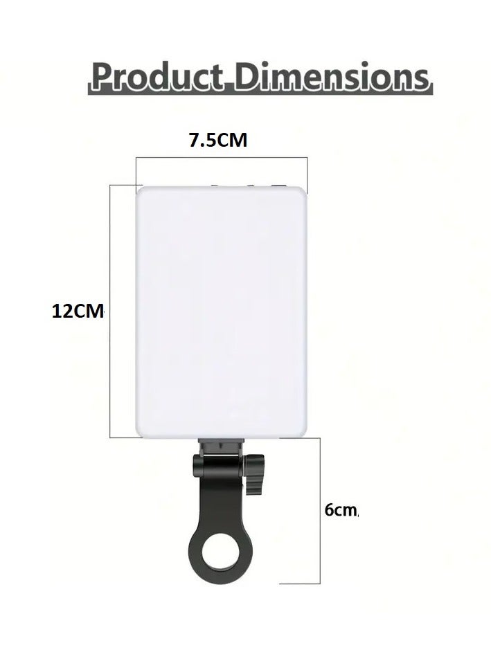 60-LED Selfie Light Rechargeable with Dual Clips - 3 Light Modes & 10 Brightness Levels, 2000mAh Battery Clip-On Video Light for Smartphones (iPhone/Android), Tablets, Laptops - Perfect for Makeup, Vlogs, Zoom Calls - Image 2