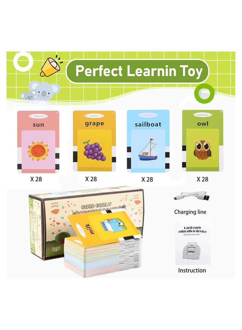 Flash Cards for Toddlers, 224 Words Flashcard Learning toys for 2 3 4 year olds Preschool Learning Resource Electronic Interactive Toys, For Boys and Girls Speech Therapy (PINK 03)  - Image 5