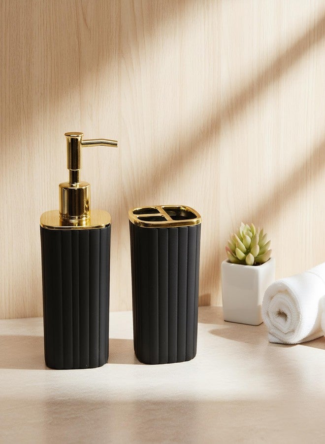 CDorigin 2Pack Bathroom Accessories Set, Black Gold Bathroom Set. Bathroom Toothbrush Holder Set, Includes Dispenser and Toothbrush Holder. Bohemian Bathroom Accessories - Image 5