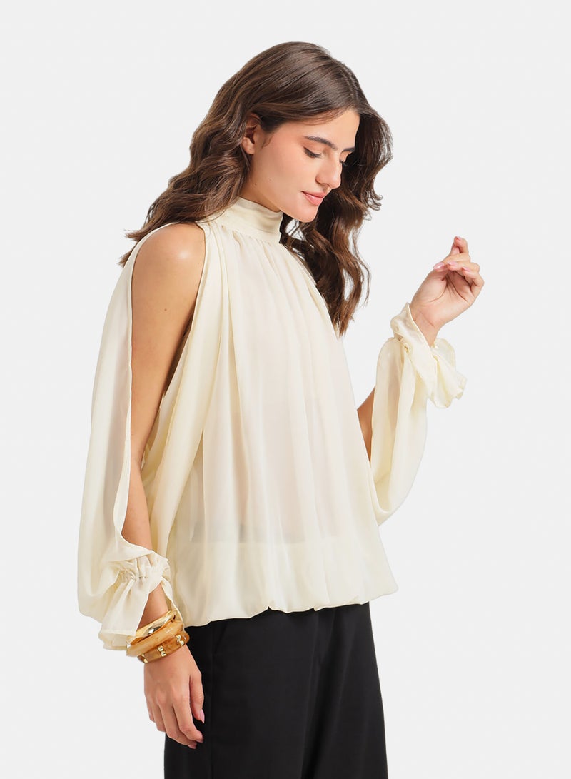 Carina Cold-Shoulder Sleeve Blouse - Image 2